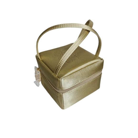 Guerlain Paris Mini Bag Jewelry Case Makeup Case Gold New - Picture 1 of 2